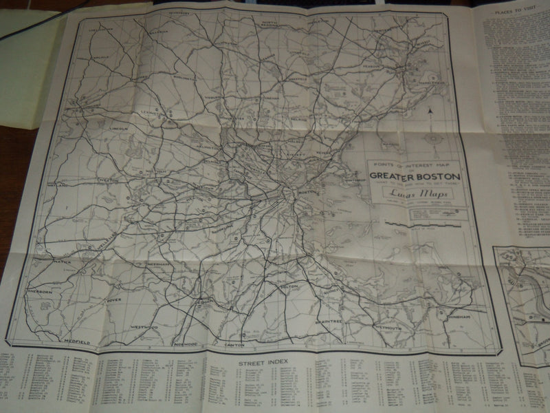 1900'S POINTS OF INTEREST MAP OF GREATER BOSTON MASSACHUSETTS - K 1168