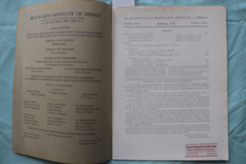 1931 JAN & JUNE BEAUX-ARTS INSTITUTE OF DESIGN BULLETINS - LOT OF 2 - K 3250