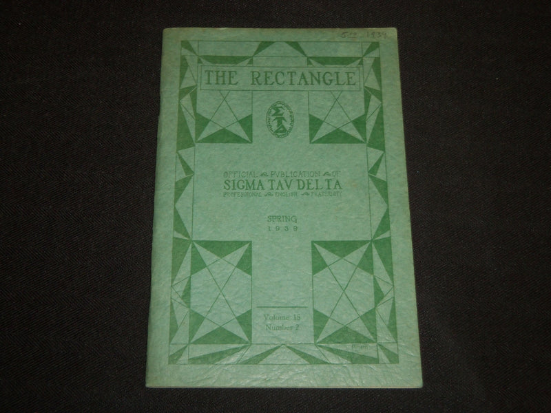 1939 SPRING THE RECTANGLE - SIGMA TAU DELTA FRATERNITY PERIODICAL - J 5296