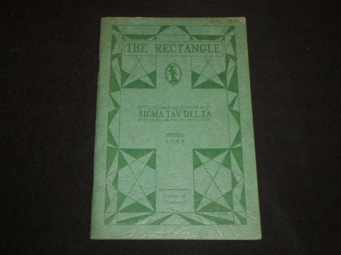 1939 SPRING THE RECTANGLE - SIGMA TAU DELTA FRATERNITY PERIODICAL - J 5296