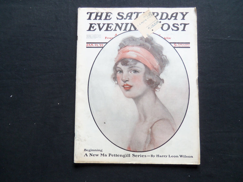 1922 JANUARY 21 THE SATURDAY EVENING POST MAGAZINE - ILLUSTRATED COVER - SP 1131