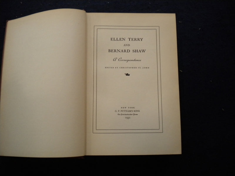 1931 ELLEN TERRY AND BERNARD SHAW A CORRESPONDENCE HARDCOVER BOOK - KD 8041