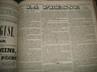 1837 JANUARY-JUNE LA PRESSE FRENCH NEWSPAPER BOUND VOLUME - SCIENCE - KD 1279I