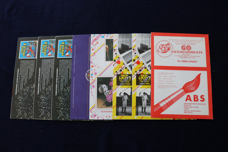1980'S GANDEY'S CIRCUS PROGRAMS - LOT OF 7 & COLOURING BOOK - O 3525