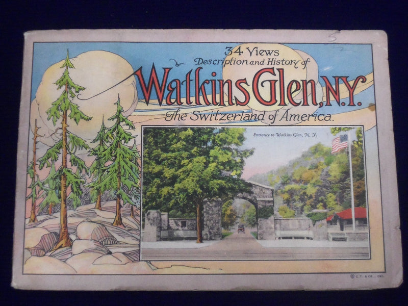 1920'S 34 VIEWS HISTORY OF WATKINS GLEN NEW YORK BOOK - GREAT PHOTOS - J 1876