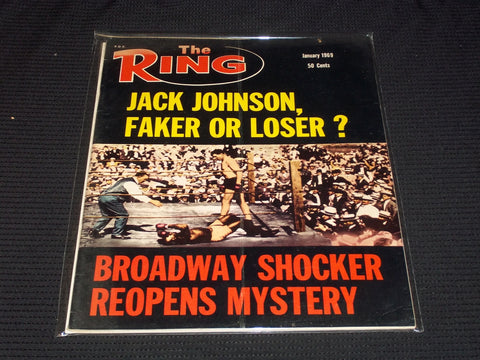 1969 JANUARY THE RING MAGAZINE - JACK JOHNSON FRONT COVER - E 4604