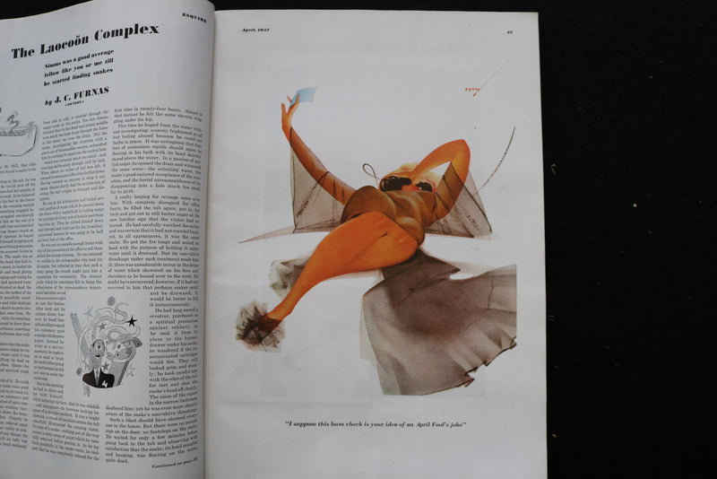 1937 APRIL ESQUIRE MAGAZINE - GEORGE PETTY ILLUSTRATION COVER - E 10076