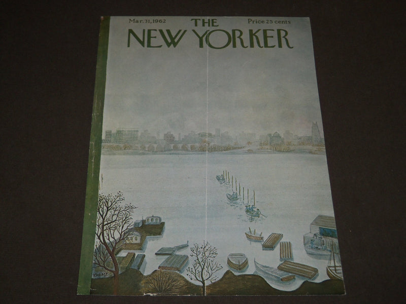 1962 MARCH 31 NEW YORKER MAGAZINE FRONT COVER ONLY - GREAT ART FOR FRAMING