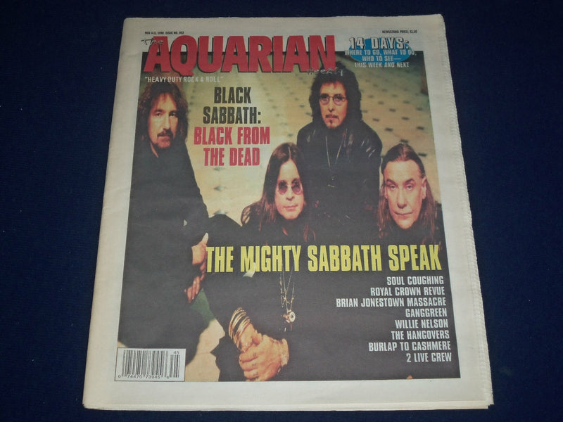 1998 NOVEMBER 4-11 AQUARIAN WEEKLY NEWSPAPER - BLACK SABBATH COVER - J 1102