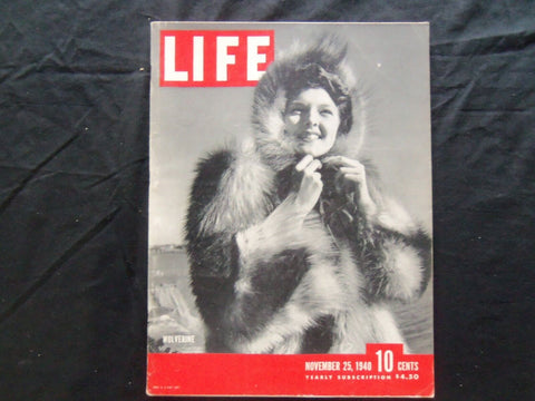 1940 NOVEMBER 25 LIFE MAGAZINE - FUR COATS IN FASHION - L 210