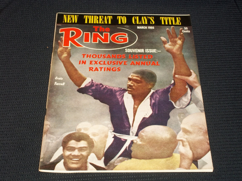 1966 MARCH THE RING MAGAZINE - ERNIE TERRELL BOXING COVER - E 3328