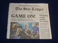 2018 JUNE 15 STAR LEDGER NEWSPAPER - NJ HAS LEGALIZED SPORTS GAMBLING