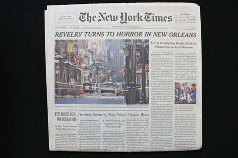 2025 JANUARY 2 NEW YORK TIMES - REVERLRY TURNS INTO HORROR IN NEW ORLEANS