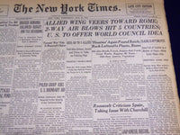 1944 MAY 31 NEW YORK TIMES - ALLIED WING VEERS TOWARD ROME - NT 1722