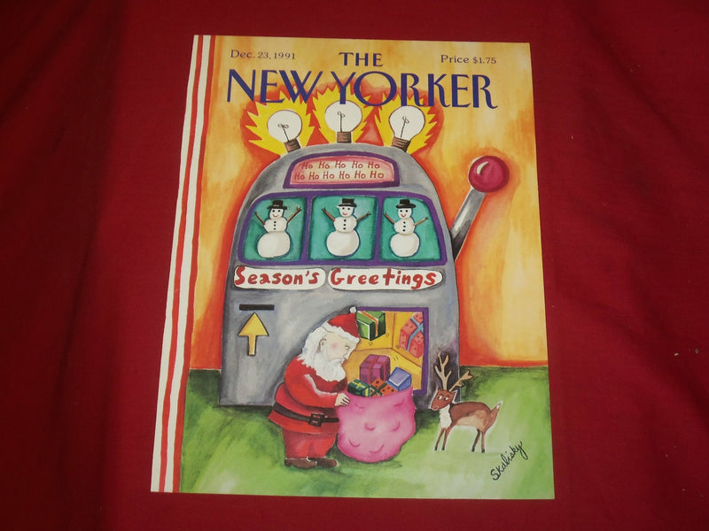 1991 DECEMBER 23 NEW YORKER MAGAZINE FRONT COVER ONLY - GREAT ART FOR FRAMING
