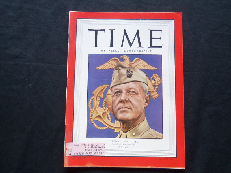 1950 AUGUST 14 TIME MAGAZINE - BRIG. GENERAL CRAIG - T 1239