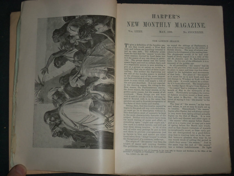 1886 HARPER'S MONTHLY MAGAZINE - LOT OF 12 - COMPLETE YEAR - WR 688A