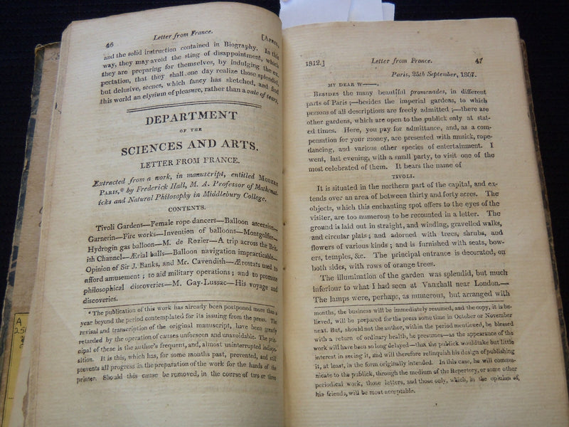 1812-1814 THE LITERARY & PHILOSOPHICAL REPERTORY MAGAZINE BOUND VOLUME - KD 7819