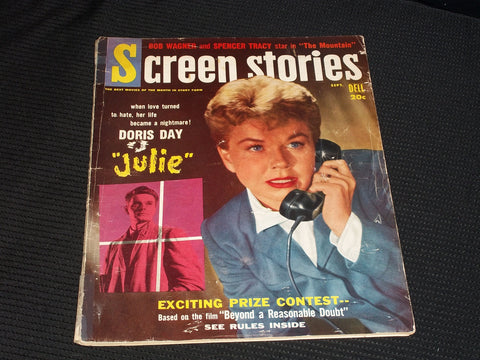 1956 SEPTEMBER SCREEN STORIES MAGAZINE - DORIS DAY FRONT COVER - E 1862