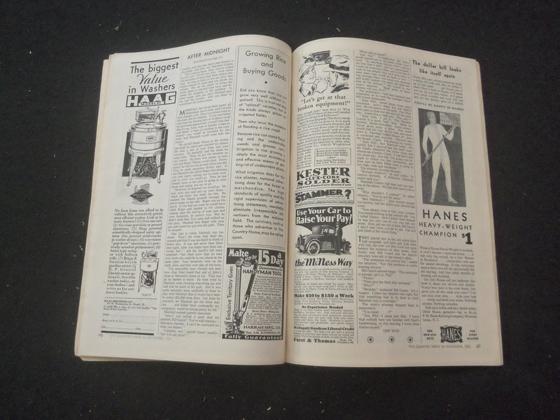 1931 NOVEMBER THE COUNTRY HOME MAGAZINE - BABY CHEF AND TURKEY COVER - B 1140E