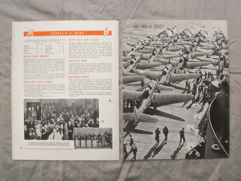 1943-1945 BENDIX COMMUNIQUE MAGAZINES - LOT OF 7 - K 252