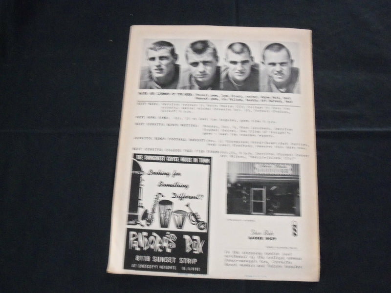 1962 OCT 6 CERRITOS COLLEGE VS. SAN DIEGO CITY COLLEGE FOOTBALL PROGRAM - J 3723