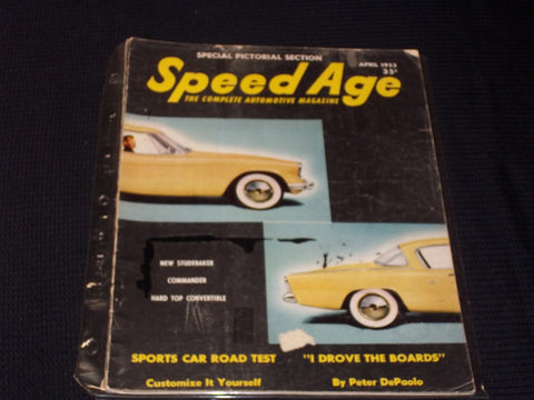 1953 APRIL SPEED AGE MAGAZINE - NICE RACING FRONT COVER - E 1990