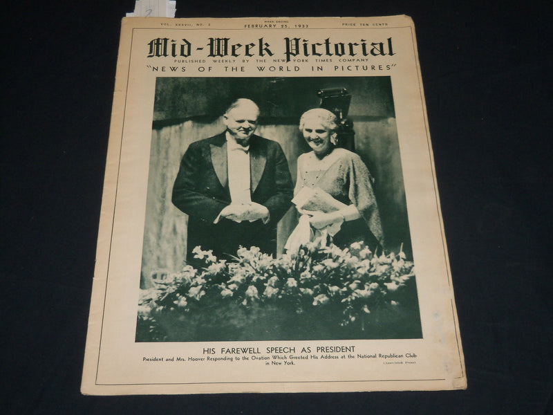 1933 FEBRUARY 25 MID-WEEK PICTORIAL MAGAZINE SECTION - HOOVER - GEHRIG - NP 4526