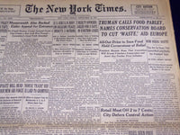 1947 SEPTEMBER 26 NEW YORK TIMES - TRUMAN CALLS FOOD PARLEY - NT 3314