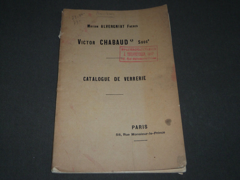 1900 VICTOR CHABAUD FRENCH CATALOGUE ILLUSTRÉ DE VERRERIE - FR 632