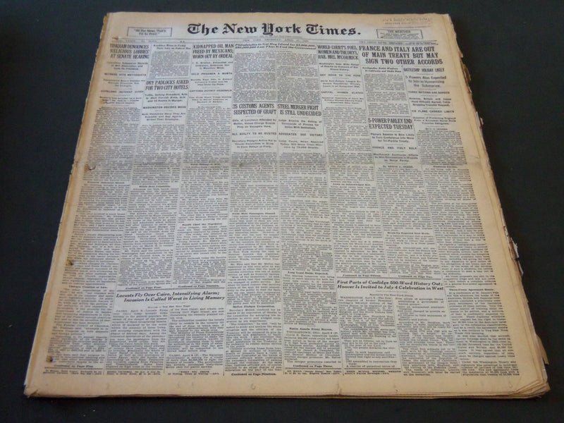 1930 APRIL 10 NEW YORK TIMES - FRANCE AND ITALY ARE OUT OF MAIN TREATY - NT 5657