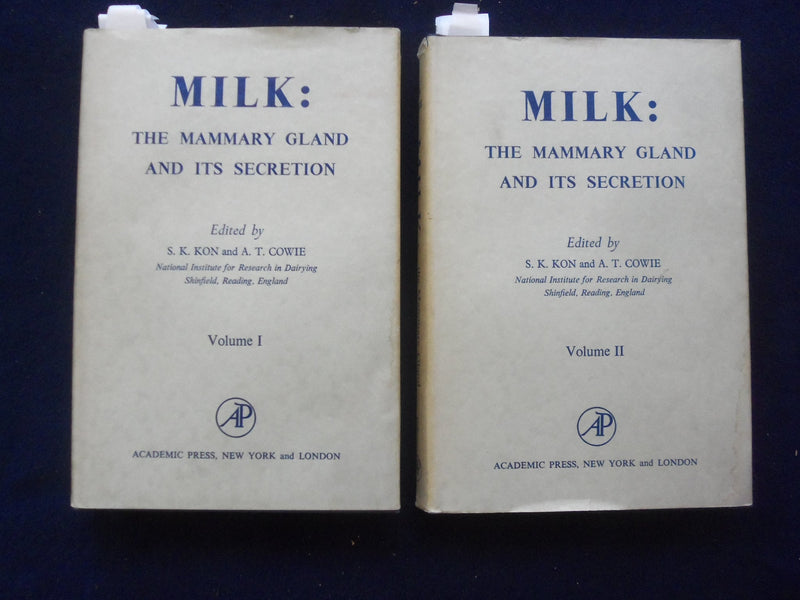 1961 MILK: THE MAMMARY GLAND AND ITS SECRETION HARDCOVER BOOKS-LOT OF 2- KD 8827