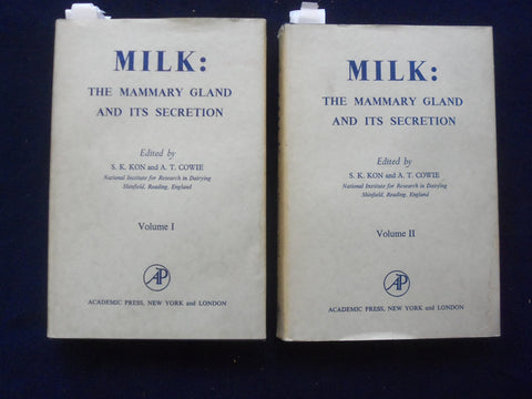 1961 MILK: THE MAMMARY GLAND AND ITS SECRETION HARDCOVER BOOKS-LOT OF 2- KD 8827