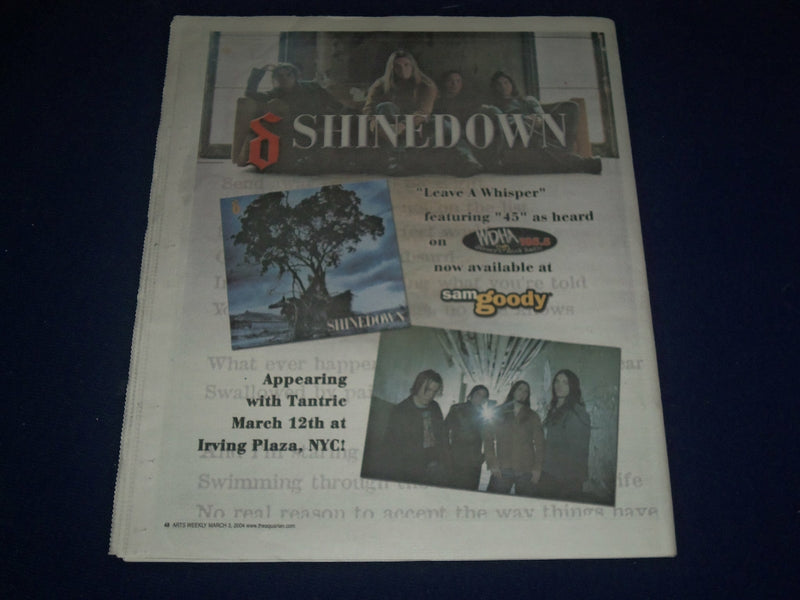 2004 MARCH 3-10 AQUARIAN WEEKLY NEWSPAPER - HOOBASTANK COVER - J 1085