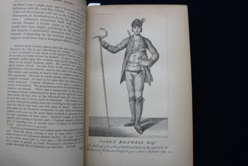 1891 BOSWELL'S LIFE OF JOHNSON HARDCOVER BOOKS - LOT OF 6 VOLUMES - KD 9449