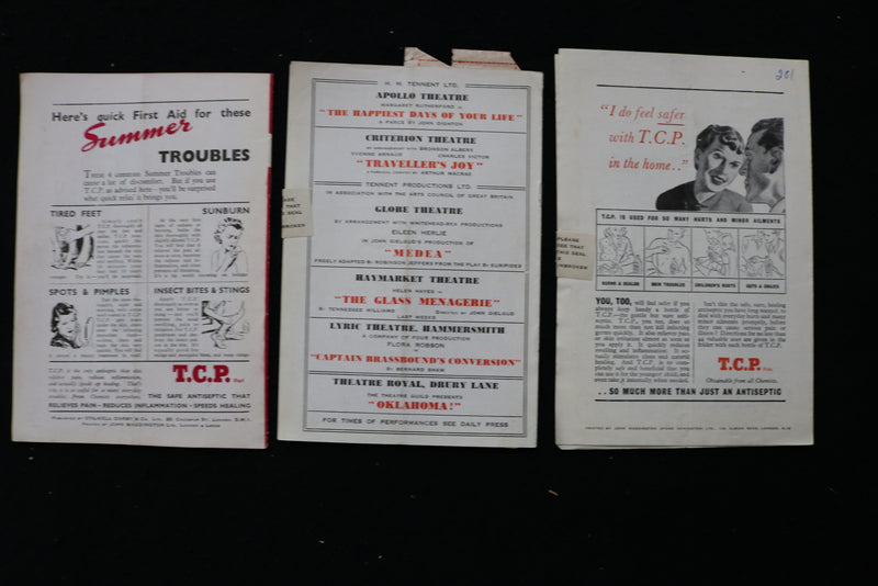 1947-1949 LONDON THEATRE PROGRAMS - LOT OF 22 - K 1822