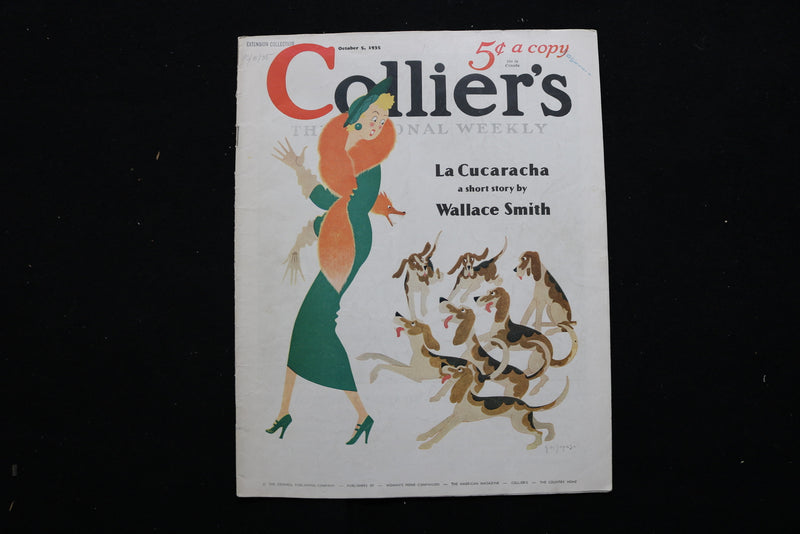 1935 OCT 5 COLLIER'S MAGAZINE - LA CUCARACHA BY WALLACE SMITH COVER - E 11021