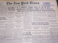 1926 JULY 7 NEW YORK TIMES - SUBWAY STRIKES FAILS TO TIE UP CITY - NT 5094