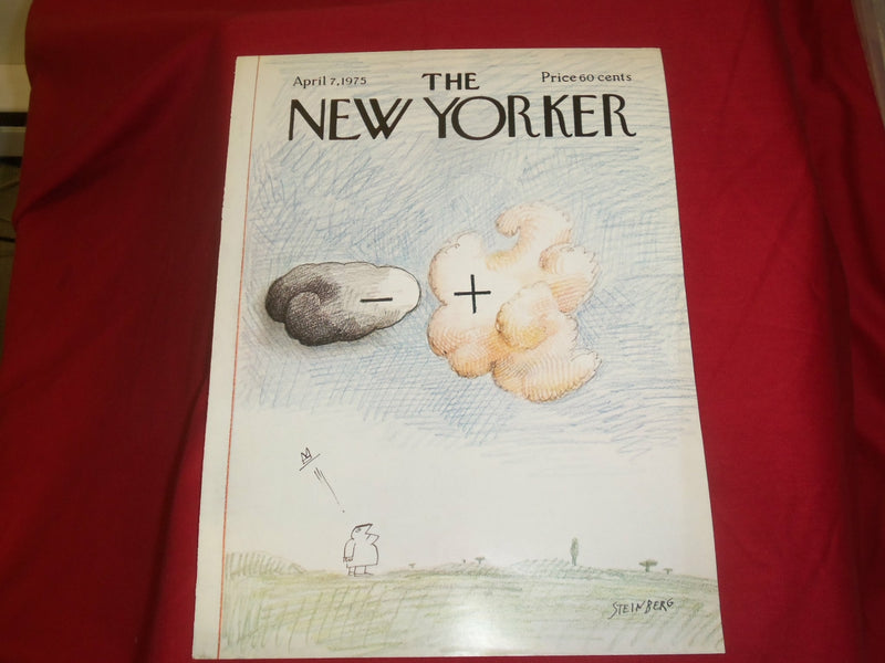 1975 APRIL 7 NEW YORKER MAGAZINE FRONT COVER ONLY - GREAT ART FOR FRAMING