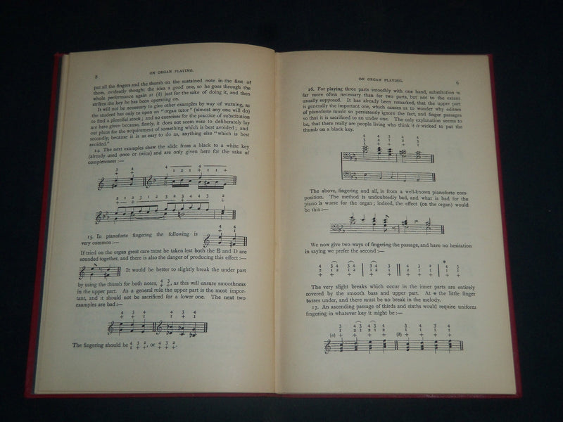1899 ON ORGAN PLAYING BOOK BY ARTHUR PAGE - HINTS TO YOUNG ORGANISTS - KD 5469