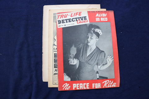 1946 JANUARY TRU-LIFE DETECTIVE CASES MAGAZINE - ALIBI IN RED COVER - E 22115