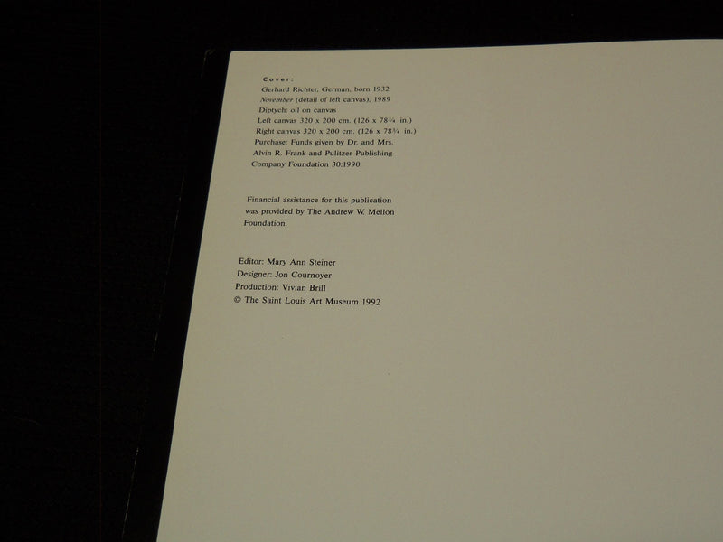 1992 GERHARD RICHTER COLLECTION CATALOGUE SIGNED BY MICHAEL SHAPIRO - J 7476