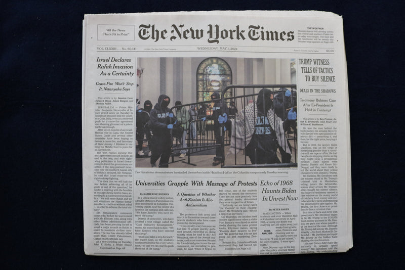 2024 MAY 1 NEW YORK TIMES - TRUMP WITNESS TELLS OF TACTICS TO BUY SILENCE
