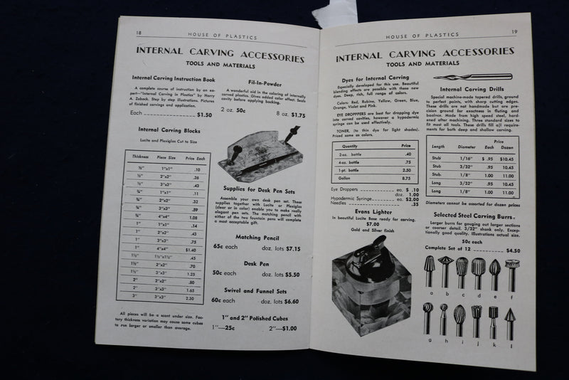 1952 FABRICATING MANUAL AND CATALOG - HOUSE OF PLASTICS - DETROIT, MI - K 920