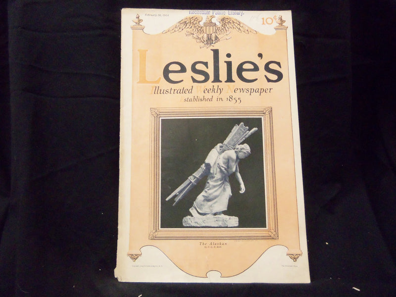 1914 FEBRUARY 26 LESLIE'S WEEKLY MAGAZINE - THE ALASKAN - ST 1266