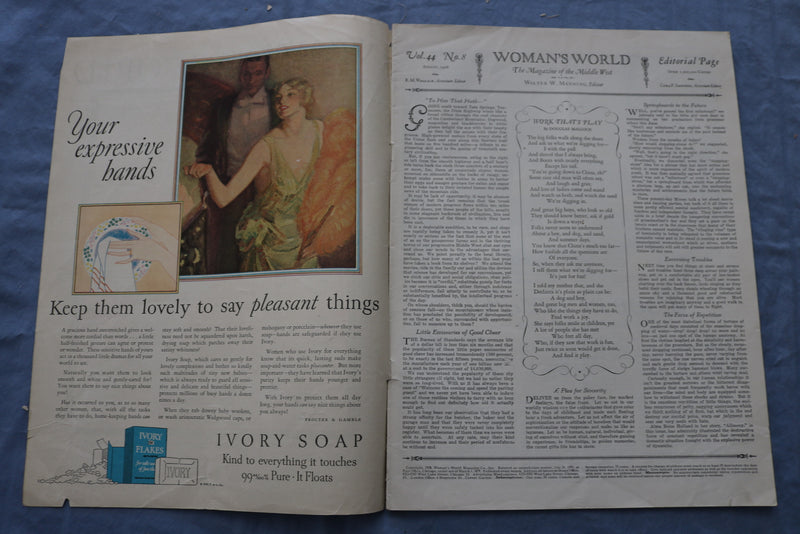 1928 AUGUST WOMAN'S WORLD MAGAZINE - ILLUSTRATIONS/STORIES/ADS - SP 4783S
