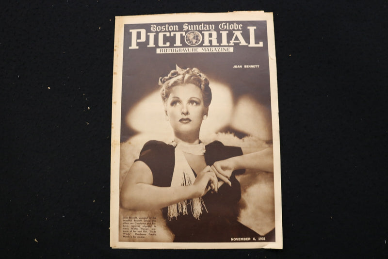 1938 NOVEMBER 6 BOSTON SUNDAY GLOBE MAGAZINE - JOAN BENNETT COVER - E 25555