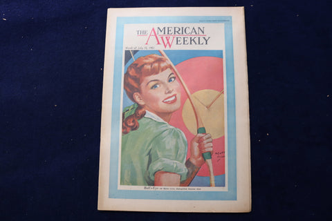 1951 JULY 15 AMERICAN WEEKLY MAGAZINE - BULL'S-EYE - HENRY CLIVE COVER - E 22675