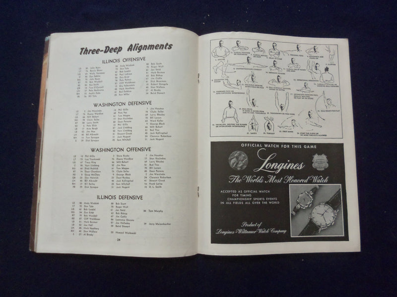 1952 OCTOBER 11 FOOTBALL PROGRAM - UNIV WASHINGTON VS. UNIV ILLINOIS - SP 5454P