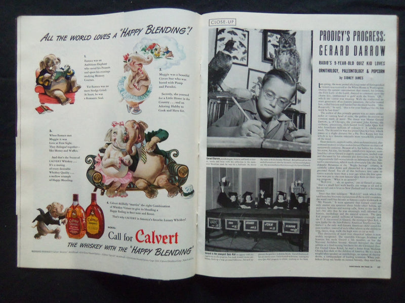 1941 SEPTEMBER 29 LIFE MAGAZINE - RADIO'S QUIZ KID GERALD DARROW - L 254